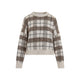 Brunello Cucinelli Avorio Marrone Check Sweater