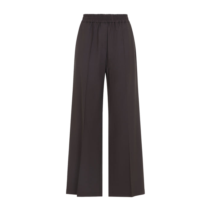 Brunello Cucinelli Brown Wide Leg Virgin Wool Pants
