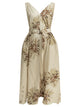 Brunello Cucinelli "Bloom Print" Midi Dress