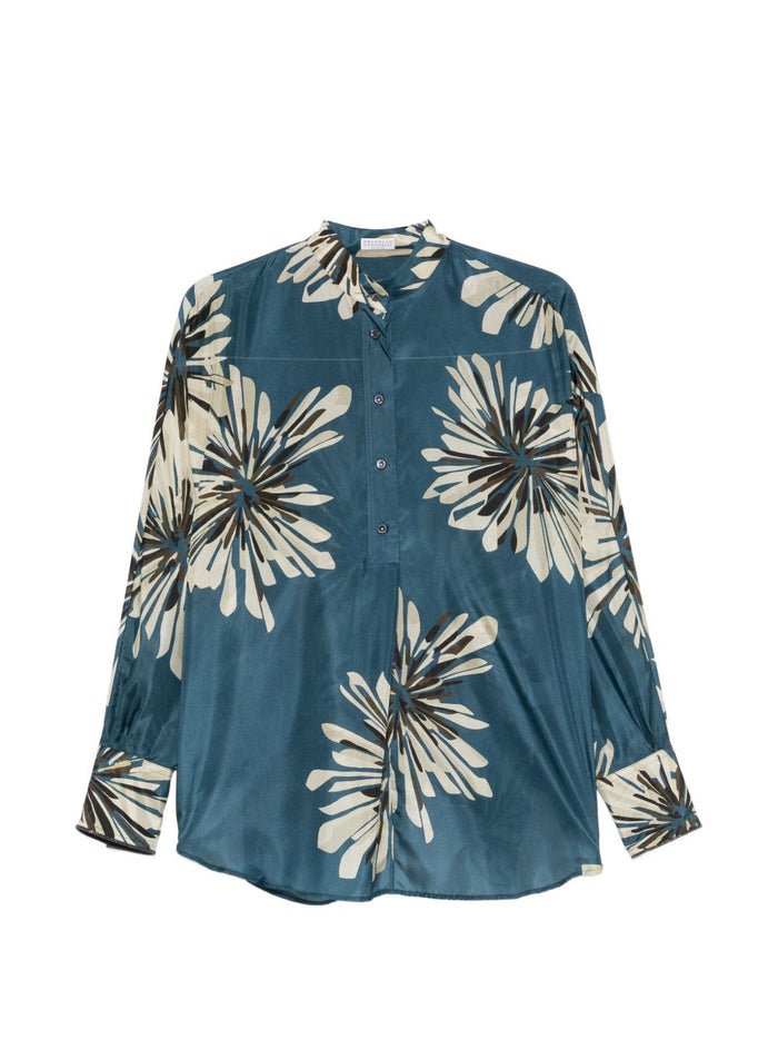 Brunello Cucinelli Silk Jersey Mother Of Pearl