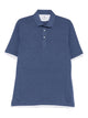 Brunello Cucinelli Blue Silk Polo