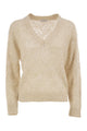 Brunello Cucinelli Openwork Mohair Sweater With Sequins