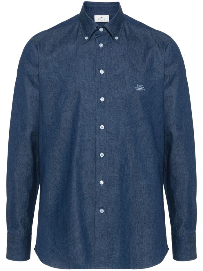Etro Blue Cotton Roma Logo