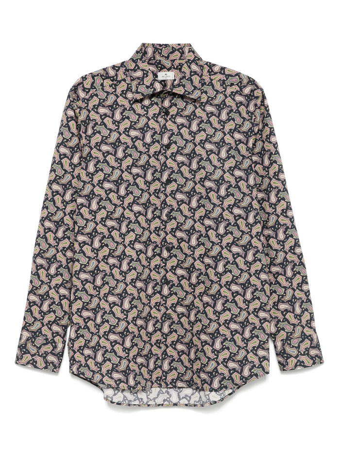 Etro Brown Cotton Stretch Shirt
