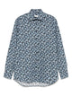 Etro Blue Cotton Stretch Shirt