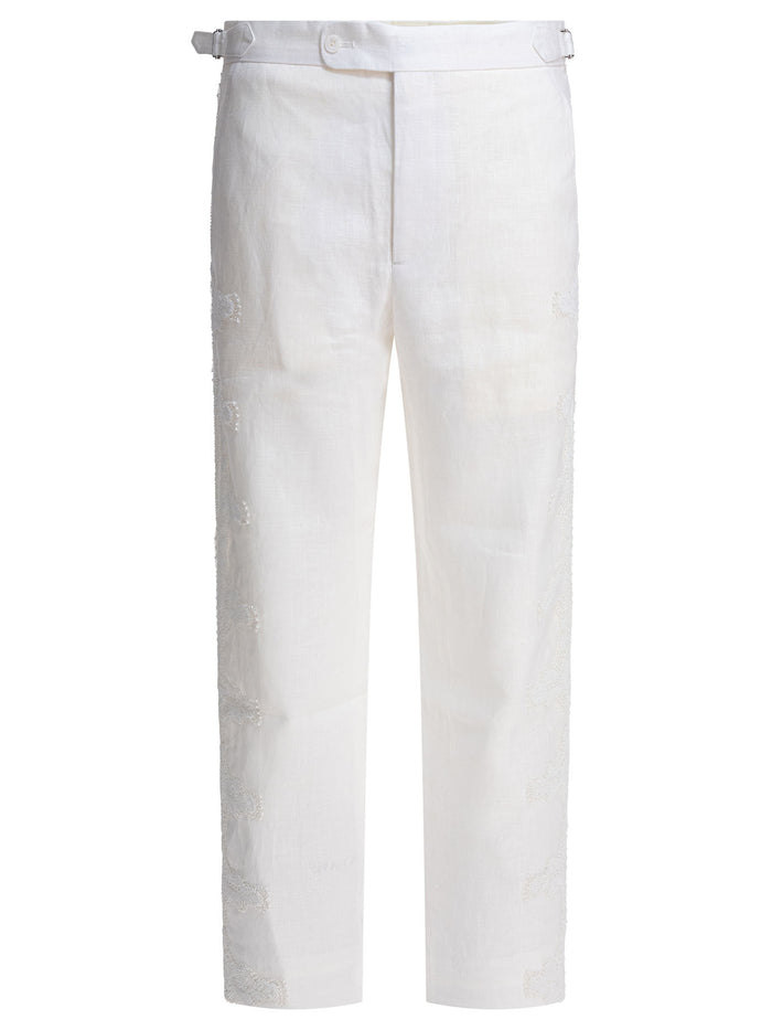Bode White Linen Salt Pant