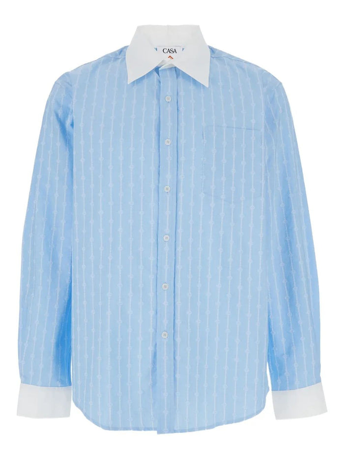 Casablanca Laurel Monogram Stripe Shirt