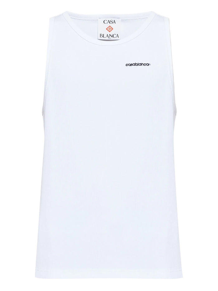 Casablanca Embroidered-Logo Ribbed Tank Top
