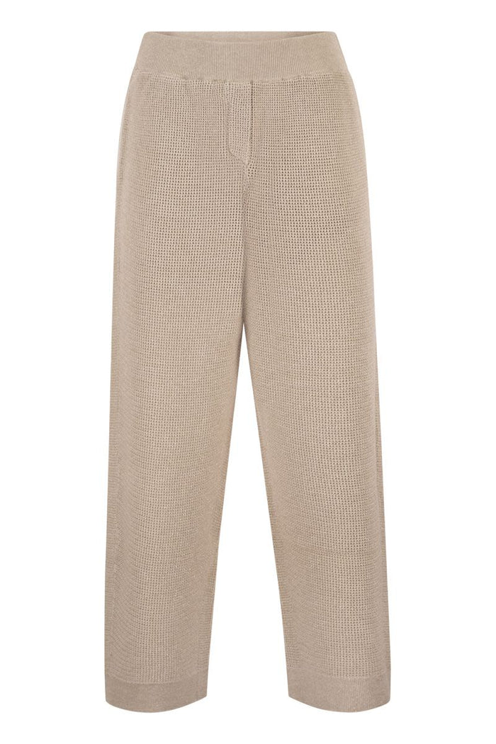 Brunello Cucinelli Textured Knit Trousers With Elasticated Waist