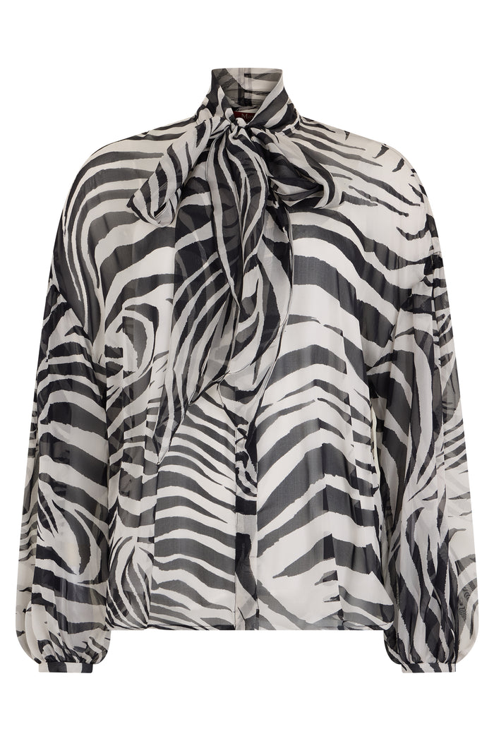 Max Mara Studio Silk Blouse With Animal Print