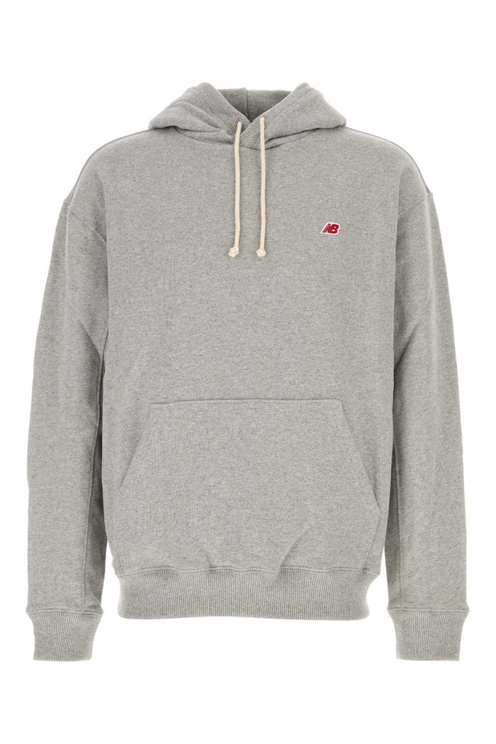 New Balance Melange Grey Cotton Blend Sweatshirt