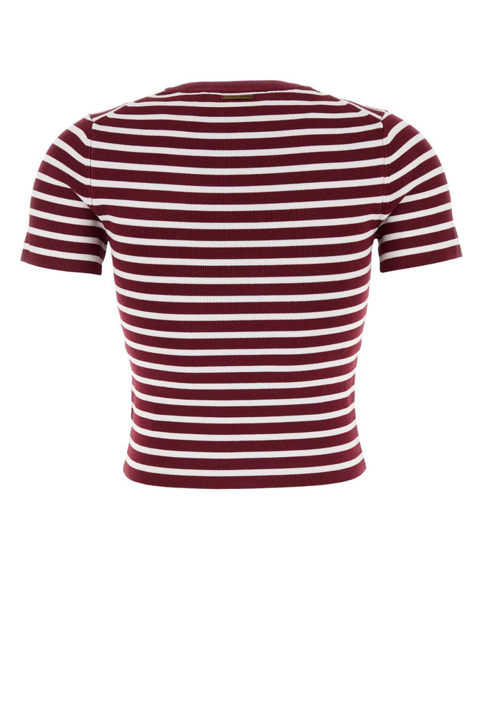 Michael Michael Kors Stripe Ss Rib Crew Swtr