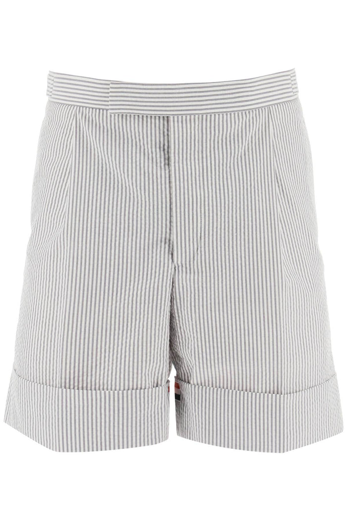 Thom Browne Shorts In Seersucker