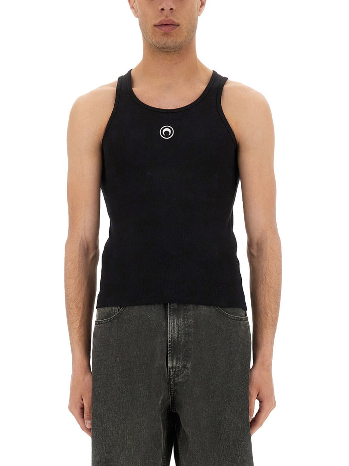 Marine Serre Tank Top A Costine Con Logo Moon