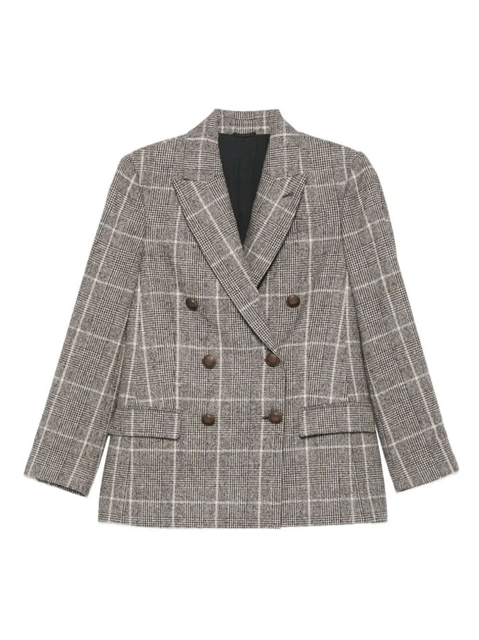 Brunello Cucinelli Checked Double-Breasted Blazer