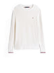 Tommy Hilfiger Ivory Knit With Two-Tone Striped Cuffs