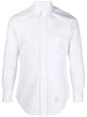 Thom Browne Classic L/S Bd Pc Shirt W/ Cf Gg Placket In Solid Poplin
