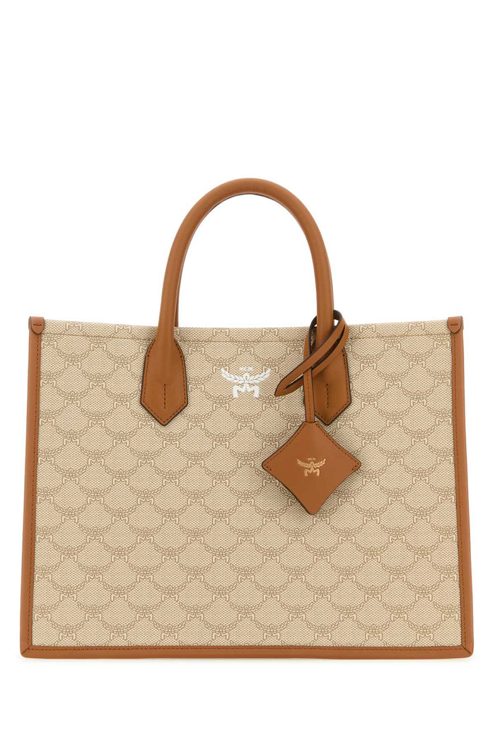 Mcm Printed Canvas Himmel Medium Shopping Bag