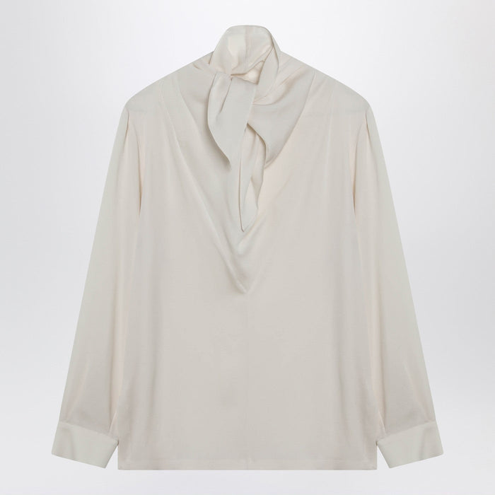 Max Mara Ivory Silk Charmeuse Blouse