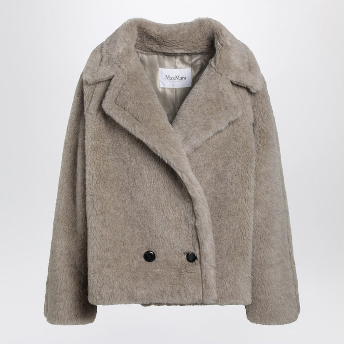 Max Mara Sand-Coloured Teddy Coat In Alpaca And Cashmere