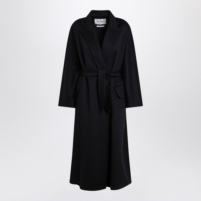Max Mara Navy Cashmere Wrap Coat