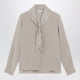 Max Mara Rock Beige Silk Blouse With Scarf