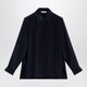 Max Mara Navy Blue Silk Shirt