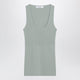 Max Mara Sleeveless Ribbed Top In Sage Green Technical Yarn