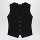 Max Mara Black Vest In Viscose Crepe Yarn