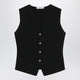 Max Mara Black Vest In Viscose Crepe Yarn