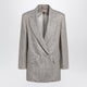Max Mara Olimpia Doublebreasted Chevron Linen Blazer In Beige