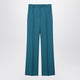 Max Mara Turquoise Wool And Silk-Blend Trousers