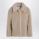 Max Mara Light Beige Alpaca And Wool Teddy Cropped Coat