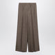 Max Mara Mud-Coloured Printed Silk Trousers
