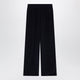 Max Mara Navy Blue Silk Relaxed Trousers