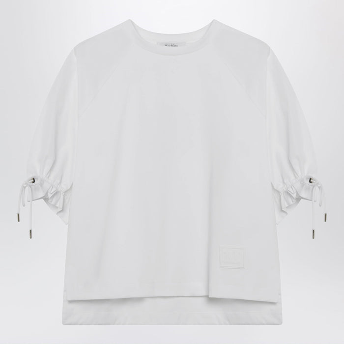 Max Mara Optical White Cottonblend Jersey Top