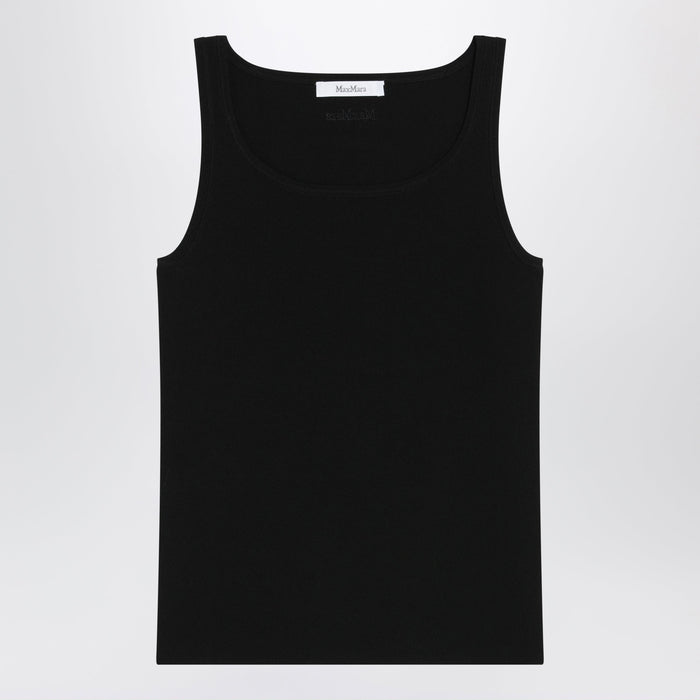 Max Mara Sleeveless Viscose Crêpe Knit Top In Black