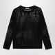 Max Mara Cotton Mesh Long-Sleeve Sweater In Black