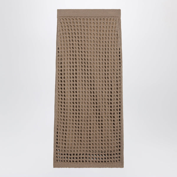 Max Mara Mesh Cotton Maxi Skirt In Desert