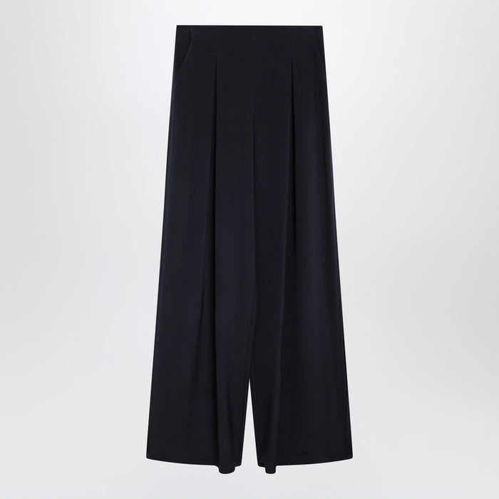 Max Mara Navy Silk-Blend Trousers