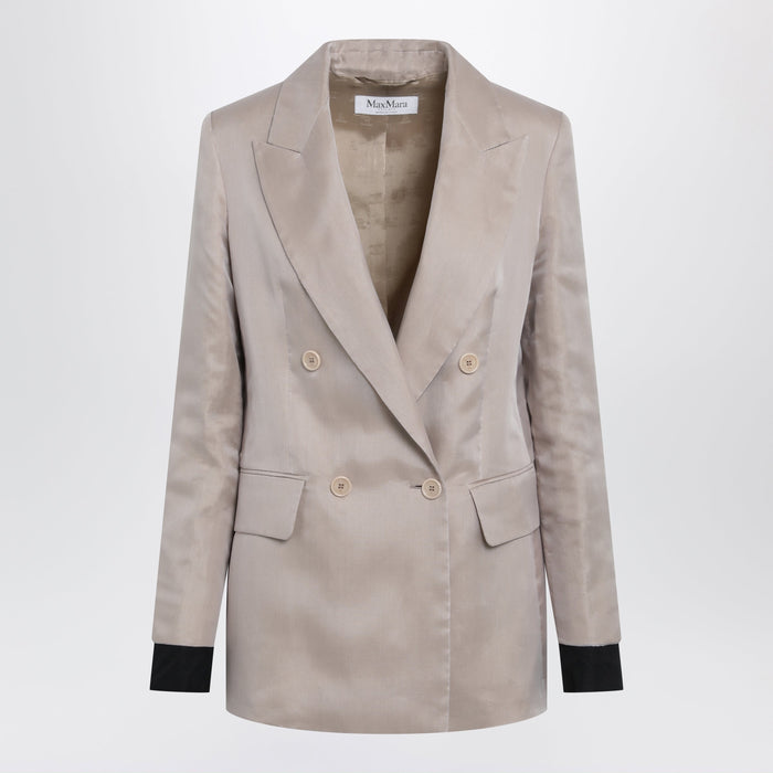 Max Mara Oversized Linen And Organza Blazer In Pink