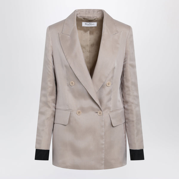 Max Mara Oversized Linen And Organza Blazer In Pink