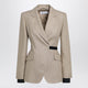 Max Mara Doublebreasted Pure Linen Blazer In Camel
