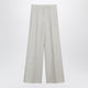Max Mara Wide-Leg Trousers In Brown/Grey Linen Drill