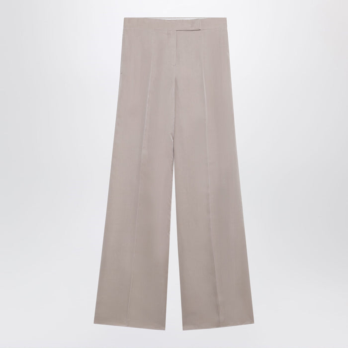 Max Mara Long Silk Trousers In Pink