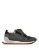 Brunello Cucinelli Runners In Virgin Wool Flannel And Lamé Calfskin With Precious Toe