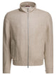 Brunello Cucinelli Beige Jacket With Frontal Zip Closure
