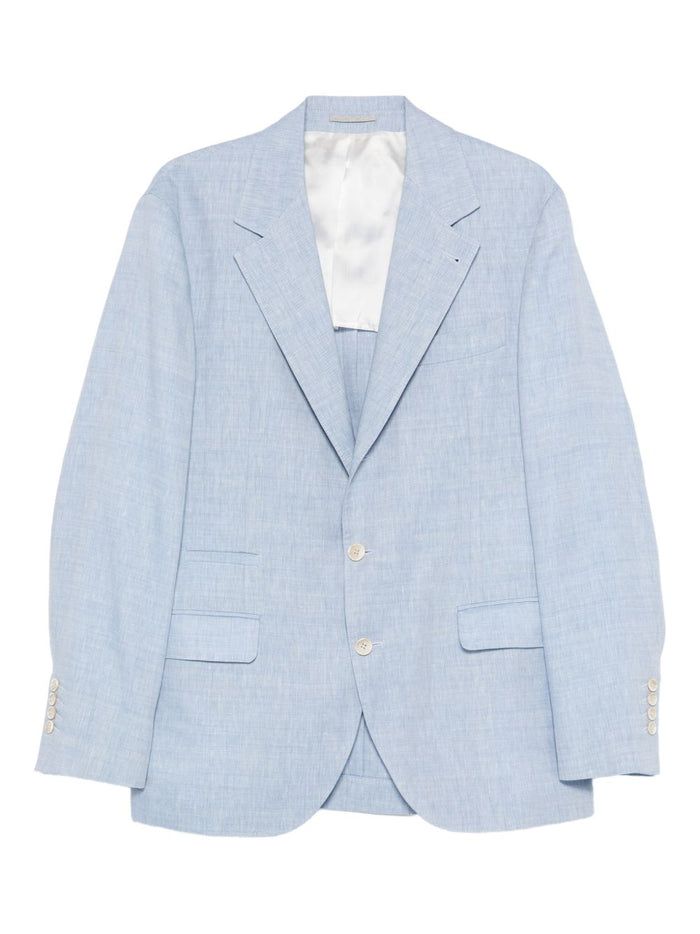 Brunello Cucinelli Deconstructed Chevron Jacket In Linen And Virgin Wool