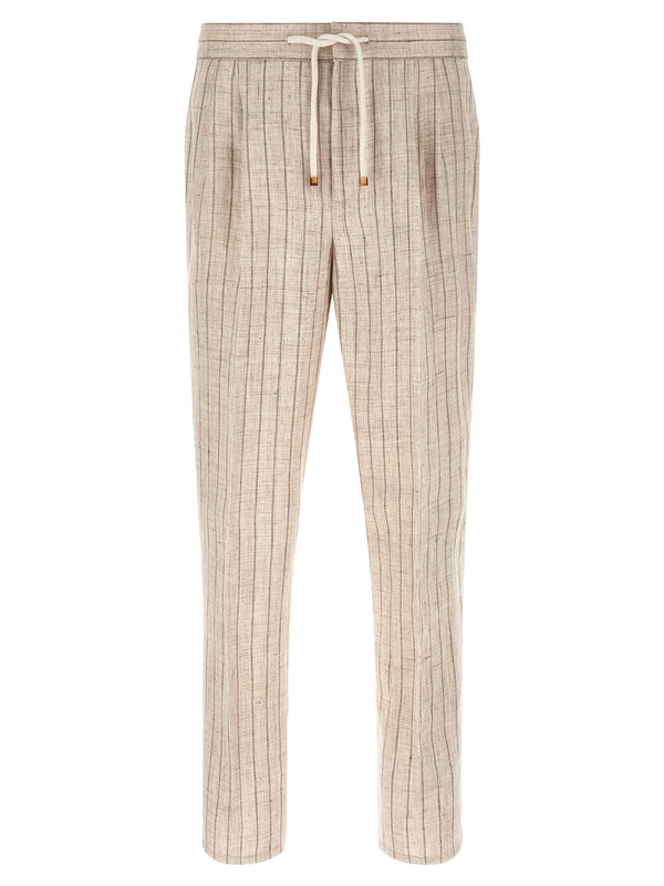 Brunello Cucinelli Striped Linen Trousers