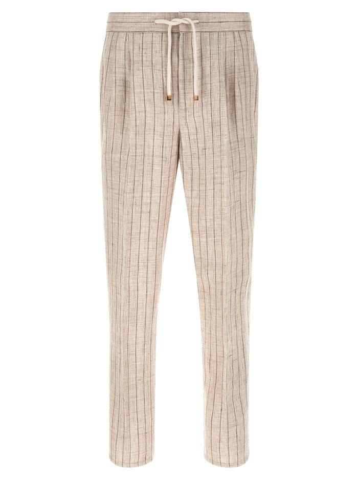 Brunello Cucinelli Striped Linen Trousers